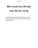 Bức tranh hoa 3D mộc mạc làm từ vải dạ