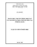 Luận án Tiến sĩ Nhân học: Trang phục truyền thống hiện nay của người Lô Lô Hoa ở huyện Mèo Vạc, tỉnh Hà Giang