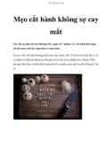 Mẹo cắt hành không sợ cay mắt