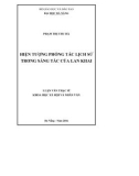 Luận văn Thạc sĩ Khoa học xã hội và nhân văn: Hiện tượng phóng tác lịch sử trong sáng tác của Lan Khai