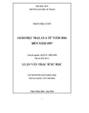 Luận văn Thạc sĩ Lịch sử: Giáo dục Malaya từ năm 1816 đến năm 1957