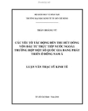 Luận văn Thạc sĩ Kinh tế: Các yếu tố tác động đến đầu tư trực tiếp nước ngoài - Trường hợp một số quốc gia đang phát triển ở Đông Nam Á