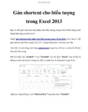 Gán shortcut cho biểu tượng trong Excel 2013