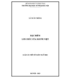 Luận án Tiến sĩ Ngôn ngữ học: Đặc điểm lời chúc của người Việt