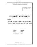 Sáng kiến kinh nghiệm THCS: Một số biện pháp nhằm nâng cao chất lượng giảng dạy phân môn hát ở khối lớp 6 trung học cơ sở