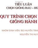 Quy trình chọn tạo giống hành