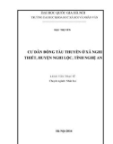 Luận văn Thạc sĩ Nhân học: Cư dân đóng tàu thuyền ở xã Nghi Thiết, huyện Nghi Lộc, tỉnh Nghệ An