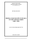 Luận văn Thạc sĩ Ngữ văn: Phong cách Nguyễn Tuân qua tuỳ bút kháng chiến (1946-1954)