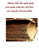 Những biến đổi nghệ thuật trên hành trình thơ chữ Hán của Nguyễn Thượng Hiền