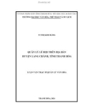 Luận văn Thạc sĩ Quản lý văn hóa: Quản lý lễ hội trên địa bàn huyện Lang Chánh, tỉnh Thanh Hoá