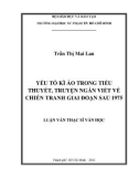 Luận văn Thạc sĩ Văn học: Yếu tố kì ảo trong tiểu thuyết, truyện ngắn viết về chiến tranh giai đoạn sau 1975