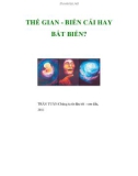 THẾ GIAN - BIẾN CẢI HAY BẤT BIẾN?