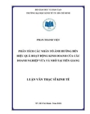 Luận văn Thạc sĩ Kinh tế: Phân tích các nhân tố ảnh hưởng đến hiệu quả hoạt động kinh doanh của các doanh nghiệp vừa và nhỏ tại Tiền Giang