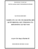 Luận văn Thạc sĩ Kinh tế: Nghiên cứu các yếu tố ảnh hưởng đến quyết định mua máy tính bảng của khách hàng tại Việt Nam