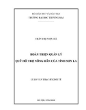 Luận văn Thạc sĩ Kinh tế: Hoàn thiện quản lý Quỹ Hỗ trợ nông dân của tỉnh Sơn La