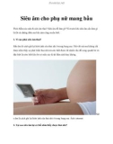 Siêu âm cho phụ nữ mang bầu