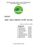 Chuyên đề khử asen trong nước ngầm