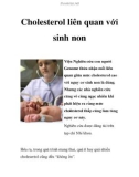 Cholesterol liên quan với sinh non