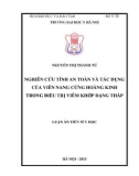 Luận án tiến sĩ Y học: Nghiên cứu tính an toàn và tác dụng của viên nang cứng hoàng kinh trong điều trị viêm khớp dạng thấp