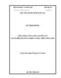 Luận văn Thạc sĩ Quản lý công: Chất lượng công chức tại Tổng cục Lâm nghiệp, Bộ Nông nghiệp và phát triển nông thôn