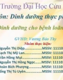 Đề tài: Dinh dưỡng cho bệnh loãng xương