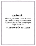 Khảo sát tình trạng trầm cảm sau sanh của những phụ nữ có khai kỳ nguy cơ cao đến khám tại bệnh viện từ dũ