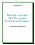 Đề tài   Hypersurface complements, Milnor fibers and higher homotopy groups of arrangments 