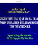 Luận văn: Tìm hiểu kiến thức, thái độ về tác hại thuốc lá ở nhân dân xã thủy biều, thành phố Huế, tỉnh Thừa Thiên Huế