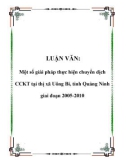 LUẬN VĂN: Một số giải pháp thực hiện chuyển dịch CCKT tại thị xã Uông Bí, tỉnh Quảng Ninh giai đoạn 2005-2010