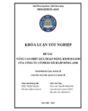 Khóa luận tốt nghiệp Kinh tế: Nâng cao hiệu quả hoạt động kinh doanh của công ty cổ phần Xích Líp Đông Anh