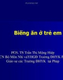 Bài giảng Biếng ăn ở trẻ em - PGS.TS Trần Thị Mộng Hiệp