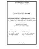 Khóa luận tốt nghiệp Kinh tế: Nâng cao hiệu quả kinh doanh của Công ty Cổ phần xuất nhập khẩu thủy sản Quảng Ninh