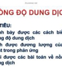 Bài giảng Nồng độ dung dịch