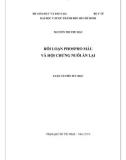 Luận án tiến sĩ Y học: Rối loạn phospho máu và hội chứng nuôi ăn lại