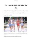 Giữ Cho Sức Khỏe Khi Mùa Thu Đến