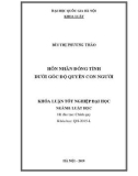 Khóa luận tốt nghiệp Luật học: Hôn nhân đồng tính dưới góc độ quyền con người