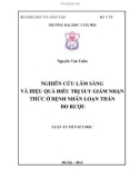 Luận án tiến sĩ Y học: Nghiên cứu lâm sàng và hiệu quả điều trị suy giảm nhận thức ở bệnh nhân loạn thần do rượu