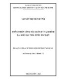 Luận văn Thạc sĩ Quản lý kinh tế: Hoàn thiện công tác quản lý tài chính tại Kho bạc Nhà nước Bắc Kạn