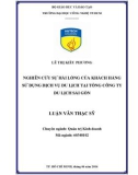 Luận văn Thạc sĩ: Nghiên cứu sự hài lòng của khách hàng sử dụng dịch vụ du lịch tại Tổng Công ty Du lịch Sài Gòn