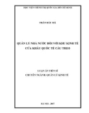 Luận án tiến sĩ Kinh tế: Quản lý nhà nước đối với Khu kinh tế cửa khẩu quốc tế Cầu Treo