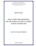 Luận văn Thạc sĩ Kinh tế: Quản lý phát triển thị trường tiêu thụ xi măng tại Công ty cổ phần xi măng Vicem Bút Sơn