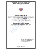 Luận văn:Một số giải pháp hoàn thiện hoạt động xuất khẩu tại công ty cổ phần tập đoàn Hoa Sen