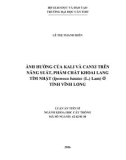 Luận án tiến sĩ Nông nghiệp: Ảnh hưởng của kali và canxi trên năng suất, phẩm chất khoai lang Tím Nhật (Ipomoea batatas (L.) Lam) ở tỉnh Vĩnh Long