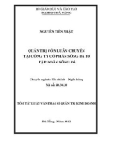Tóm tắt luận văn thạc sĩ: Quản trị vốn luân chuyển tại Công ty cổ phần sông Đà 10 tập đoàn sông Đà