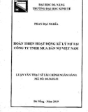 Tóm tắt luận văn Thạc sĩ Quản trị kinh doanh: Hoàn thiện hoạt động xử lý nợ tại Công ty TNHH Mua bán nợ Việt Nam