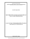 Luận văn Thạc sĩ Kinh tế: Hoàn thiện công tác đào tạo nguồn nhân lực tại Cục Thuế tỉnh Hải Dương