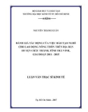 Luận văn Thạc sĩ Kinh tế: Đánh giá tác động của việc đào tạo nghề cho lao động nông thôn trên địa bàn huyện Châu Thành, tỉnh Trà Vinh, giai đoạn 2011 - 2015