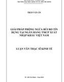 Luận văn Thạc sĩ Kinh tế: Rủi ro tín dụng tại Ngân hàng TMCP Xuất nhập khẩu Việt Nam – Thực trạng và giải pháp phòng ngừa