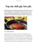 Top các chất gây béo phì