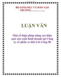 LUẬN VĂN: Một số biện pháp nâng cao hiệu quả sản xuất kinh doanh tại Công ty cổ phần cơ khí ô tô Uông Bí